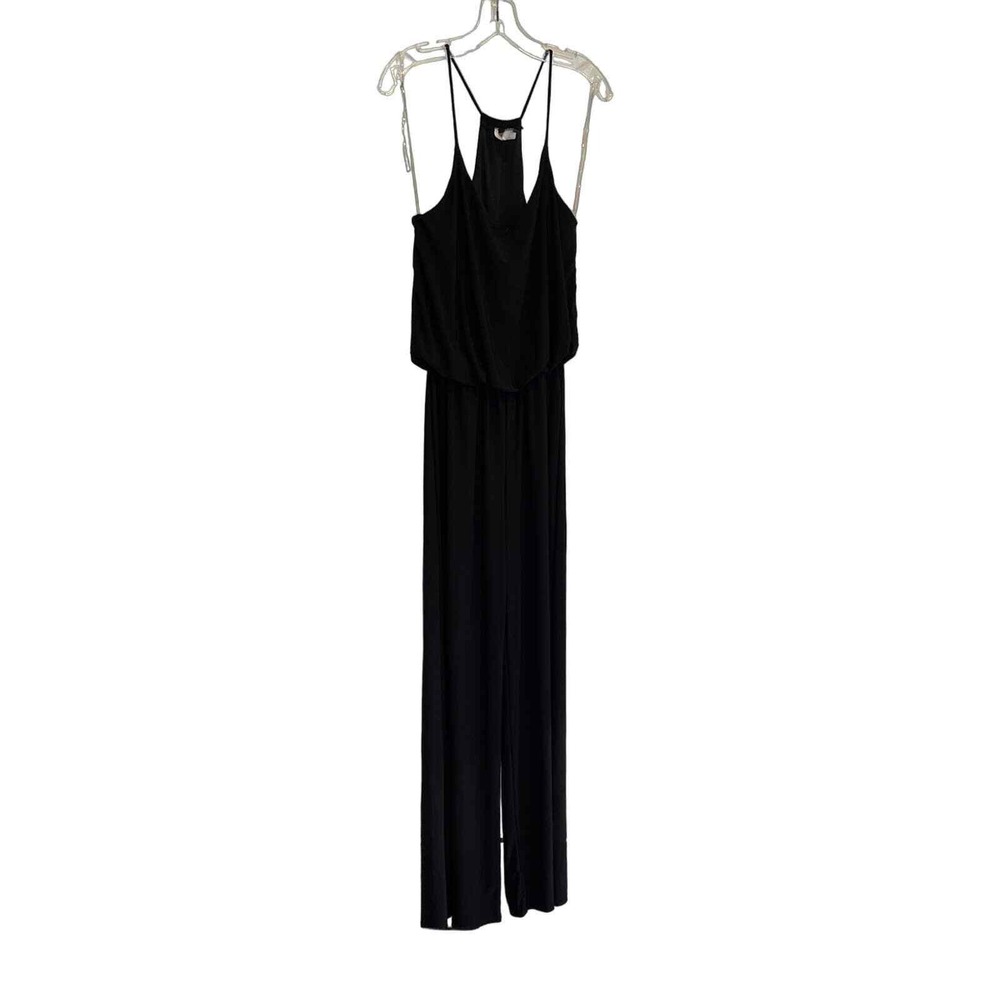 Glow Passion Womens Black Racerback Blouson Wide‎ Leg Jumpsuit Size Large J302